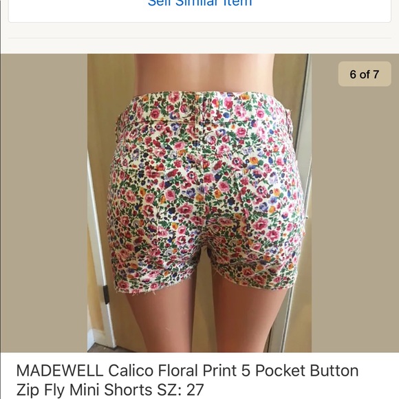 Madewell Calico Floral Mini Jean Shorts Sz: 27 - Picture 5 of 7